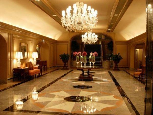 Polished marble floor